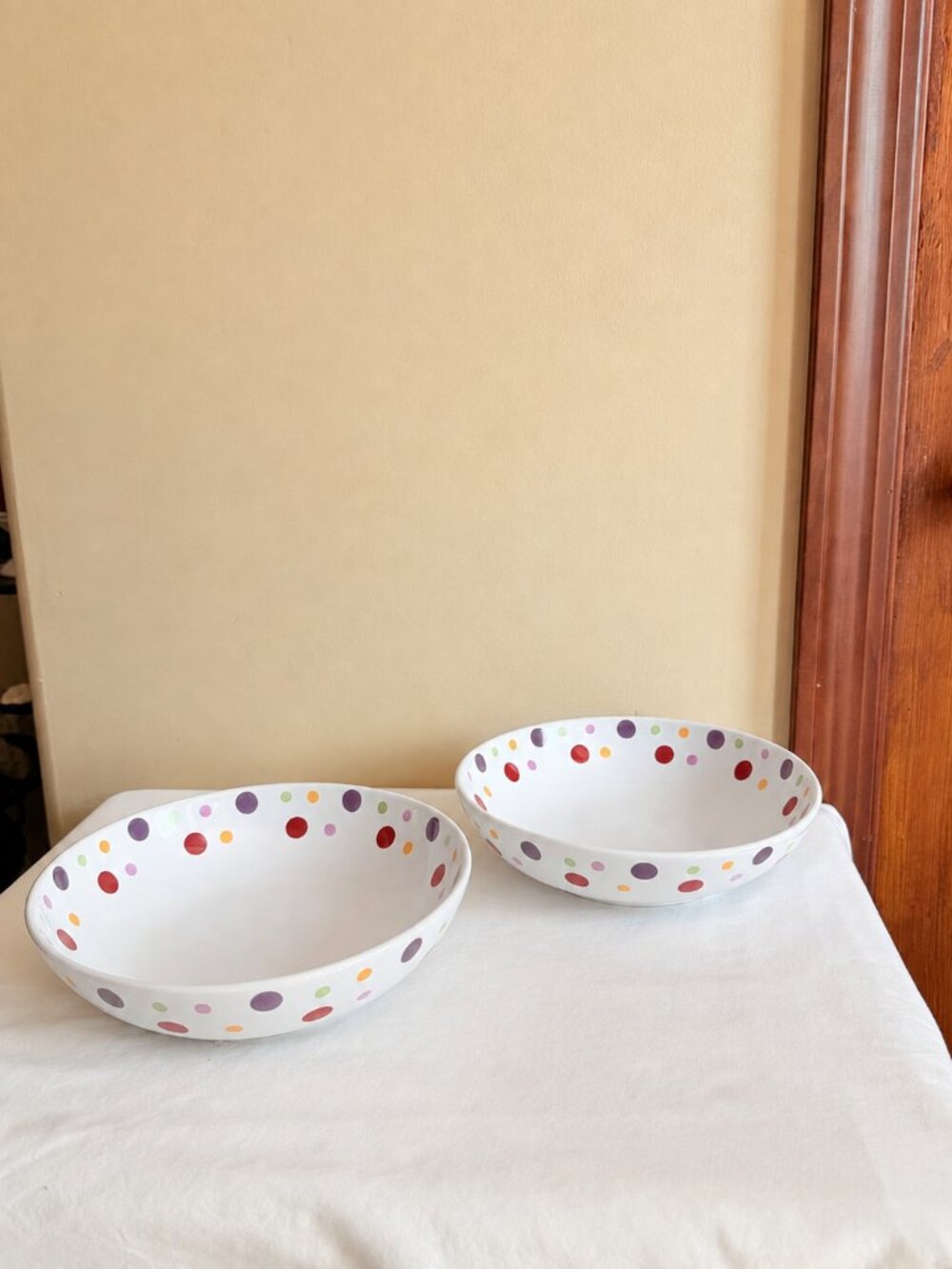 Pampered Chef Simple Additions Polka Dot Serving Bowls Set of 2 Retired